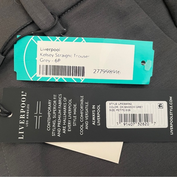 Liverpool Kelsey Straight Leg Trouser Pants 6 Petite Gray Stretch Ponte Knit NWT - Picture 8 of 12
